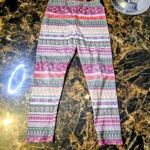 Faded Glory Multicolor Patterned Kids Leggings